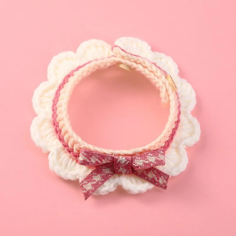 Cute Bow-knot Hand-knitted Saliva Towel