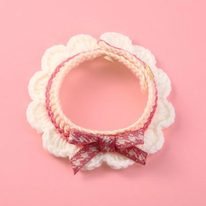 Cute Bow-knot Hand-knitted Saliva Towel