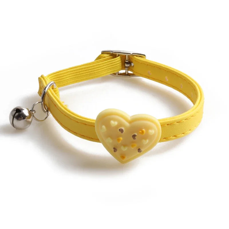 Cute Pet Cat Collar Elastic Strap Safety with Bell