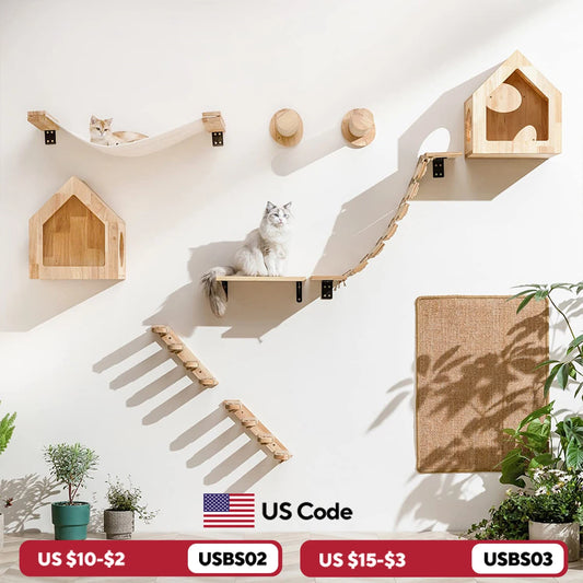 Cat Climbing Shelf Wall Mounted Four Step Stairway