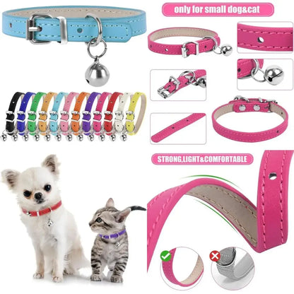 Light Blue and Pink Teacup Dog Collar, 3/8 Inch Wide, Suitable for Small Dogs and Cats
