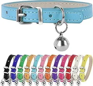 Light Blue and Pink Teacup Dog Collar, 3/8 Inch Wide, Suitable for Small Dogs and Cats