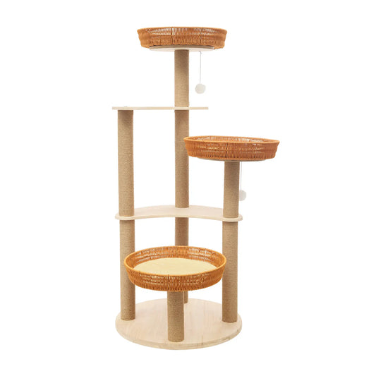 Sturdy Oak Cat Tree for Cats
