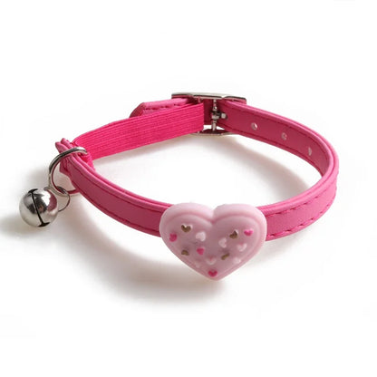 Cute Pet Cat Collar Elastic Strap Safety with Bell