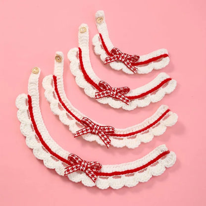 Cute Bow-knot Hand-knitted Saliva Towel
