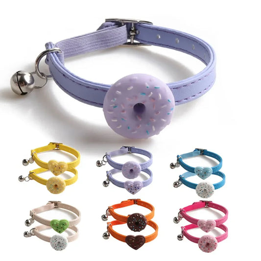 Cute Pet Cat Collar Elastic Strap Safety with Bell