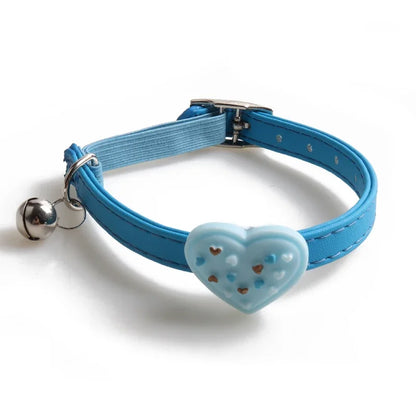 Cute Pet Cat Collar Elastic Strap Safety with Bell