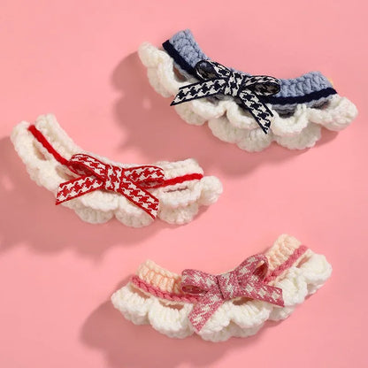 Cute Bow-knot Hand-knitted Saliva Towel