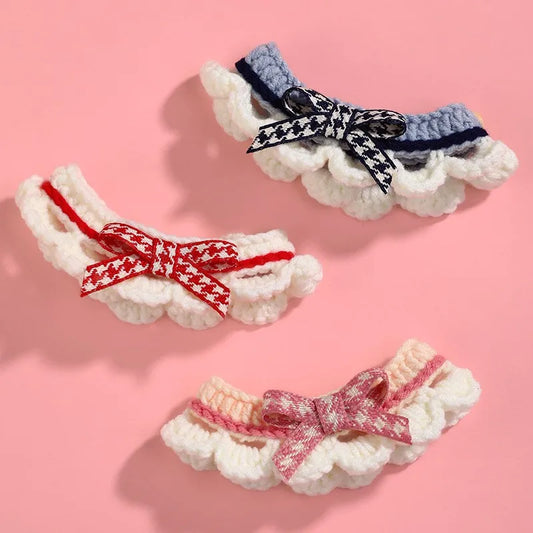 Cute Bow-knot Hand-knitted Saliva Towel