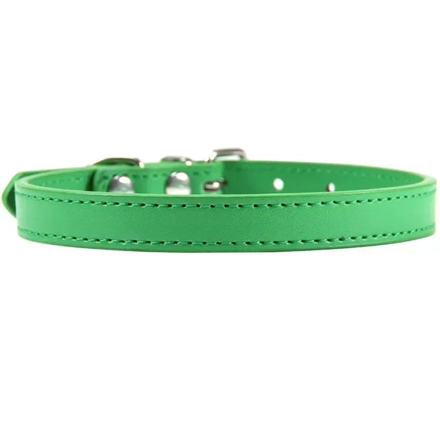 Colorful Leather Puppy Cat Collar